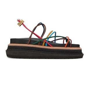 SACAI Black Platform Sandals
